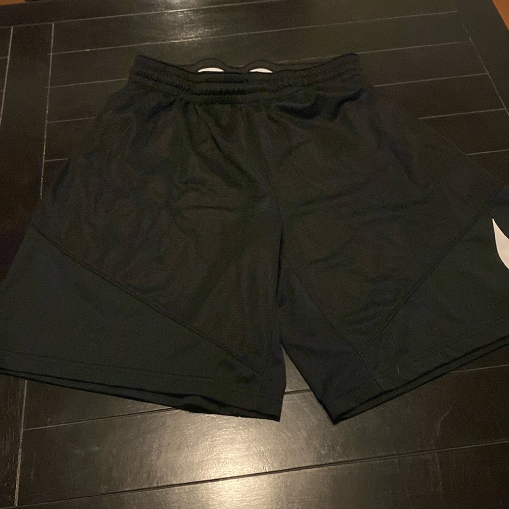 Nike athletic shorts, black with white logo on left side, XL